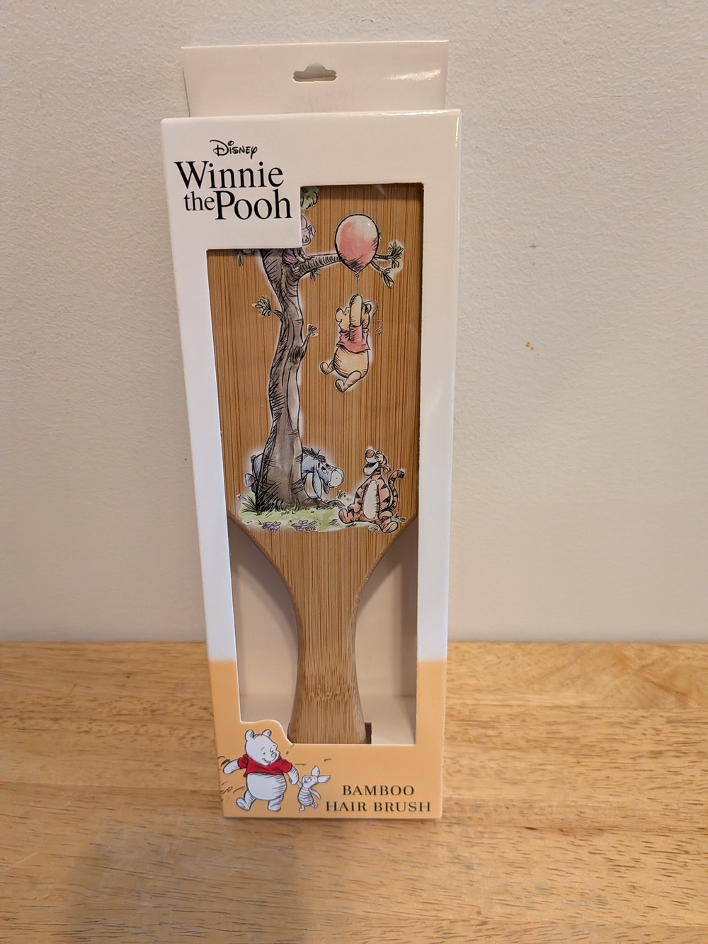 Disney Winnie the Pooh Bamboo Hair Brush with Multicolor Character Art